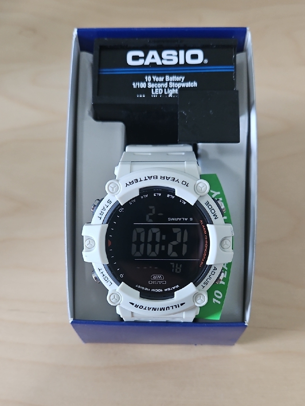 Casio White and Black LED Digital Watch